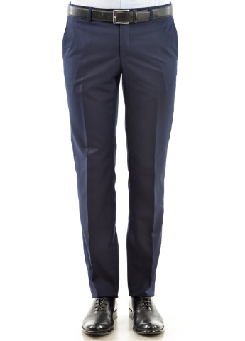 Темно-синие кэжуал демисезонные классические брюки Arber