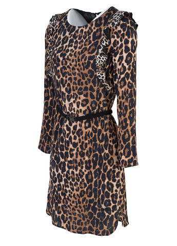 Коричневое кэжуал платье Oui леопардовый