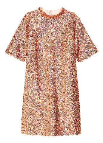 Бронзова вечірня сукня а-силует, з відкритою спиною H&M