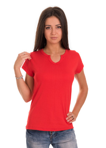 Красная всесезон футболка женская Наталюкс 21-2383
