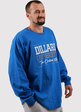 Синий демисезонный кэжуал лонгслив Gildan с надписями