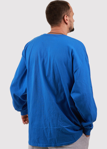 Синий демисезонный кэжуал лонгслив Gildan с надписями