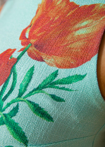 Мятное кэжуал платье Ager с цветочным принтом