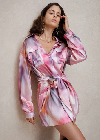 Комбинированное кэжуал платье SHEIN градиентное ("омбре")