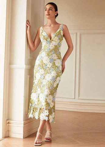 Комбінована вечірня, кежуал сукня футляр SHEIN з квітковим принтом