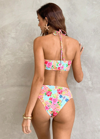 Комбінований літній купальник (ліф, трусики) бандо, роздільний SHEIN