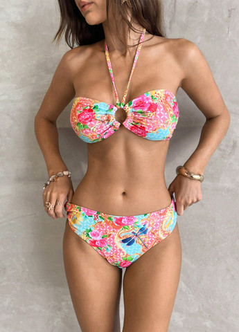 Комбінований літній купальник (ліф, трусики) бандо, роздільний SHEIN