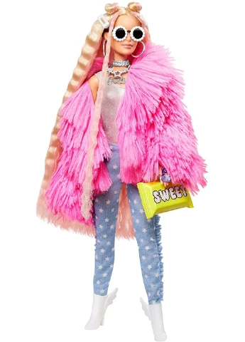 Лялька Barbie Extra Doll # 3 Барбі Екстра в рожевій накидці (GRN28) Mattel (255254455)