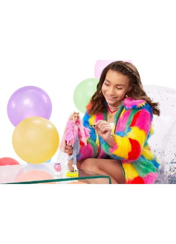 Лялька Barbie Extra Doll # 3 Барбі Екстра в рожевій накидці (GRN28) Mattel (255254455)