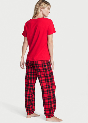 Червона всесезон піжама (футболка, штани) футболка + штани Victoria's Secret