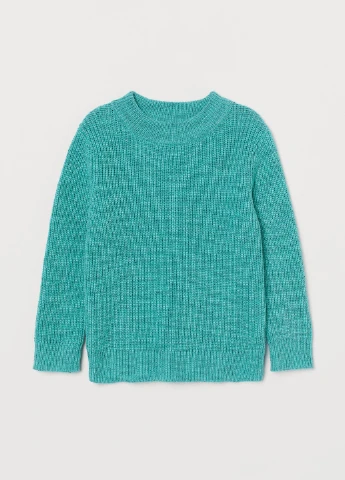 Бирюзовый демисезонный вязаный джемпер H&M