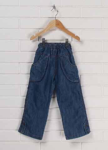 Голубые демисезонные прямые джинсы Одягайко