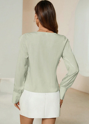 Сіро-зелена блуза SHEIN