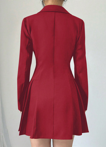 Красное кэжуал платье платье-жакет, клеш SHEIN однотонное