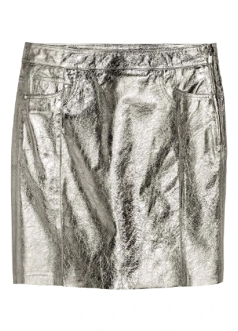 Серебряная кэжуал юбка H&M