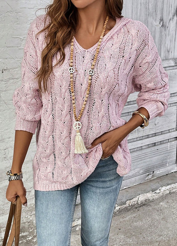 Рожево-ліловий демісезонний светр SHEIN