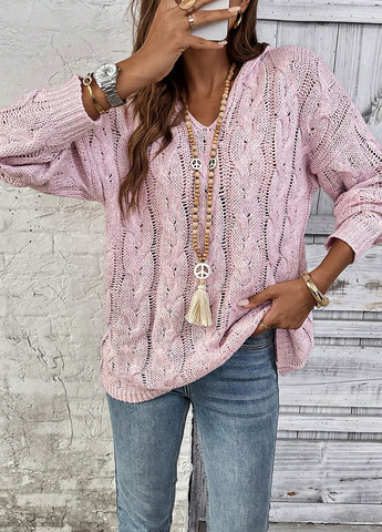 Рожево-ліловий демісезонний светр SHEIN