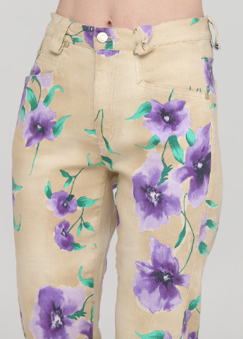 Бежевые кэжуал демисезонные прямые брюки Angelo Marani