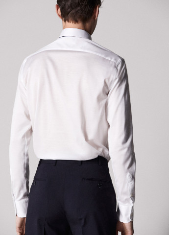 Белая кэжуал рубашка однотонная Massimo Dutti