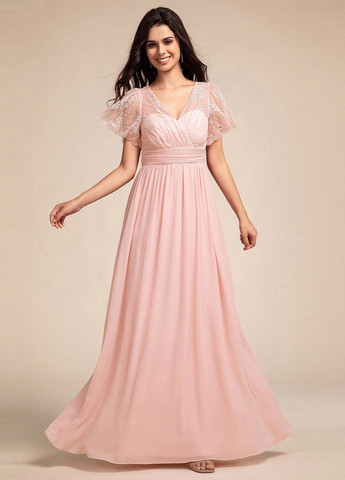 Світло-рожева святковий сукня кльош SHEIN однотонна