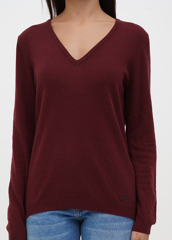 Бордовый демисезонный пуловер пуловер Sassofono