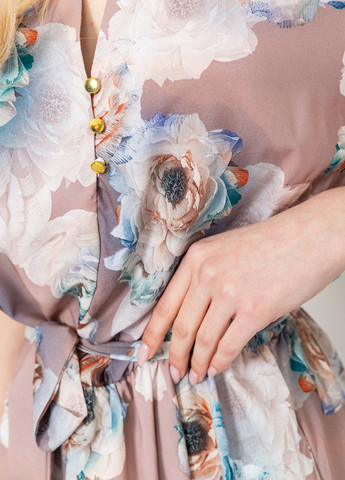 Бежевое кэжуал платье Ager с цветочным принтом