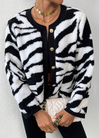 Чорно-біла демісезонна куртка SHEIN