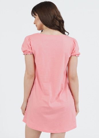 Розовое домашнее платье-футболка Vienetta (215624364)
