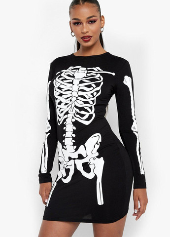 Чорна кежуал сукня Boohoo з малюнком