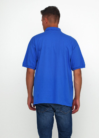 Синяя футболка-поло для мужчин Gildan с надписью