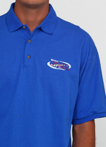 Синяя футболка-поло для мужчин Gildan с надписью