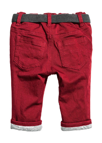 Красные кэжуал демисезонные брюки зауженные H&M