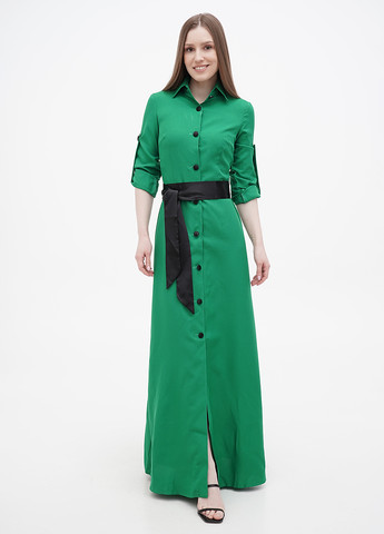 Зеленое кэжуал платье рубашка Maurini однотонное