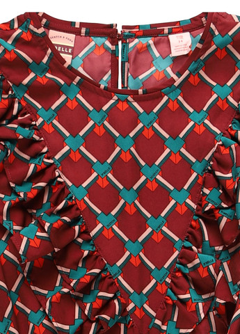 Бордовое кэжуал платье клеш Scotch & Soda с геометрическим узором