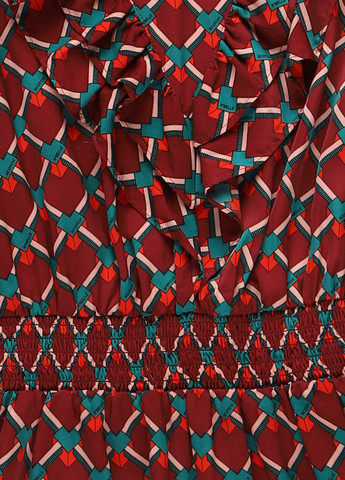 Бордовое кэжуал платье клеш Scotch & Soda с геометрическим узором