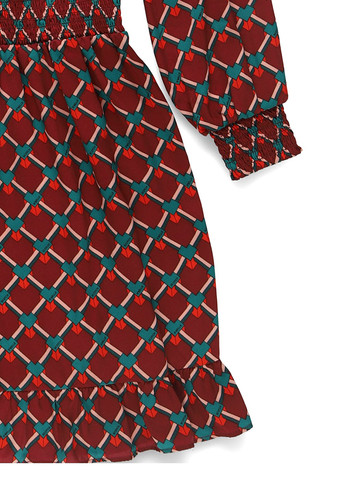 Бордовое кэжуал платье клеш Scotch & Soda с геометрическим узором