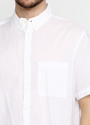 Белая кэжуал рубашка с рисунком H&M с коротким рукавом