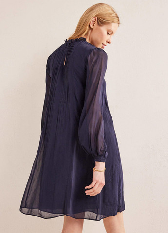 Темно-синее коктейльное, кэжуал платье а-силуэт Boden однотонное