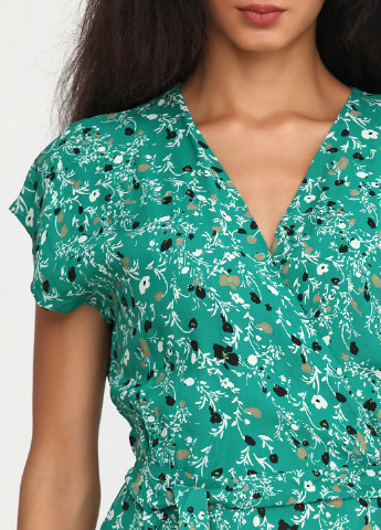 Зелена літня блуза на запах Minimum