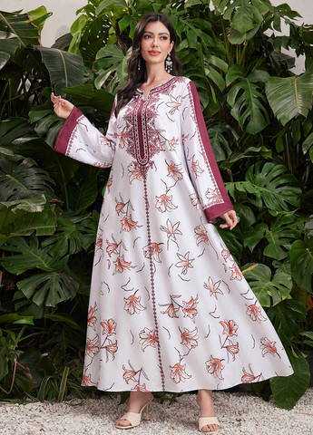 Молочна кежуал, святковий сукня а-силует SHEIN з квітковим принтом