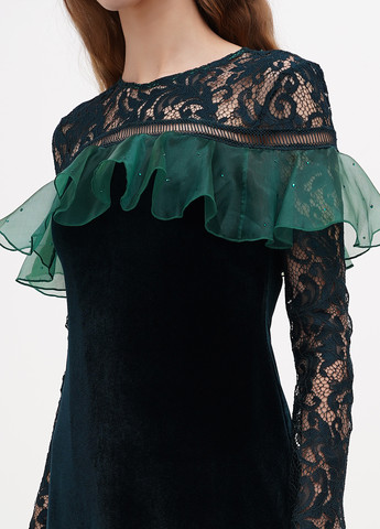 Темно-зелена кежуал сукня Sassofono однотонна