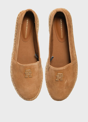 Темно-бежевые эспадрильи Tommy Hilfiger однотонный джут, логотип (347073263)