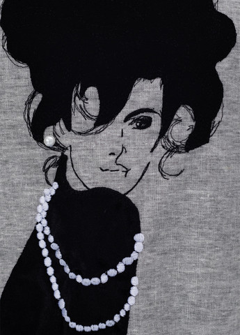 Белый свитшот Nora Kvittin однотонный аппликация, вышивка, нашивки (301079922)