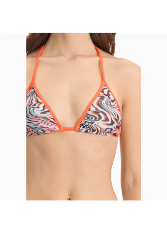 Белый демисезонный лиф для плавания swim women’s all-over-print triangle bikini top Puma