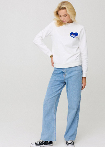 Белый світшот жіночій basic /no flis/ YAPPI (254658602)