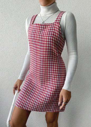 Темно-рожева кежуал сукня SHEIN з візерунком "гусяча лапка"