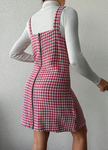 Темно-рожева кежуал сукня SHEIN з візерунком "гусяча лапка"