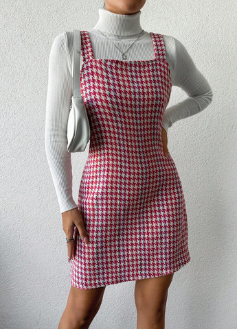 Темно-рожева кежуал сукня SHEIN з візерунком "гусяча лапка"