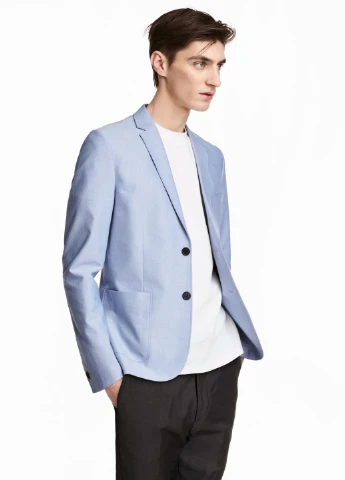Пиджак из шамбре Slim fit H&M (225541550)