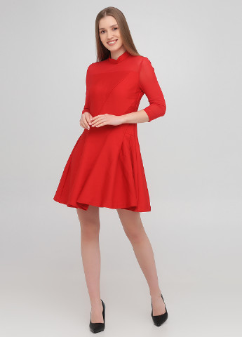 Красное кэжуал платье клеш Vero Moda однотонное